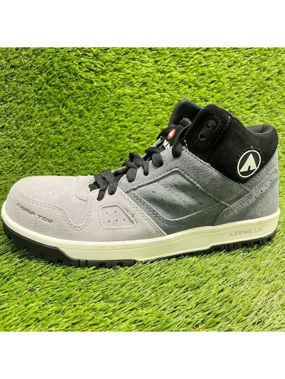 Airwalk Mongo Suede Mid Mens Size 10.5 Gray Composite Toe Safety Work Boots